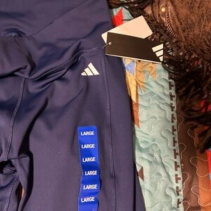 Adidas  Dark Blue Leggings size large / nwt